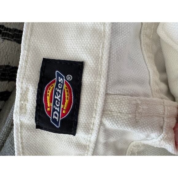 Women's Dickies White High Rise Carpenter Workwear Utility Shorts size 32 - Picture 5 of 6